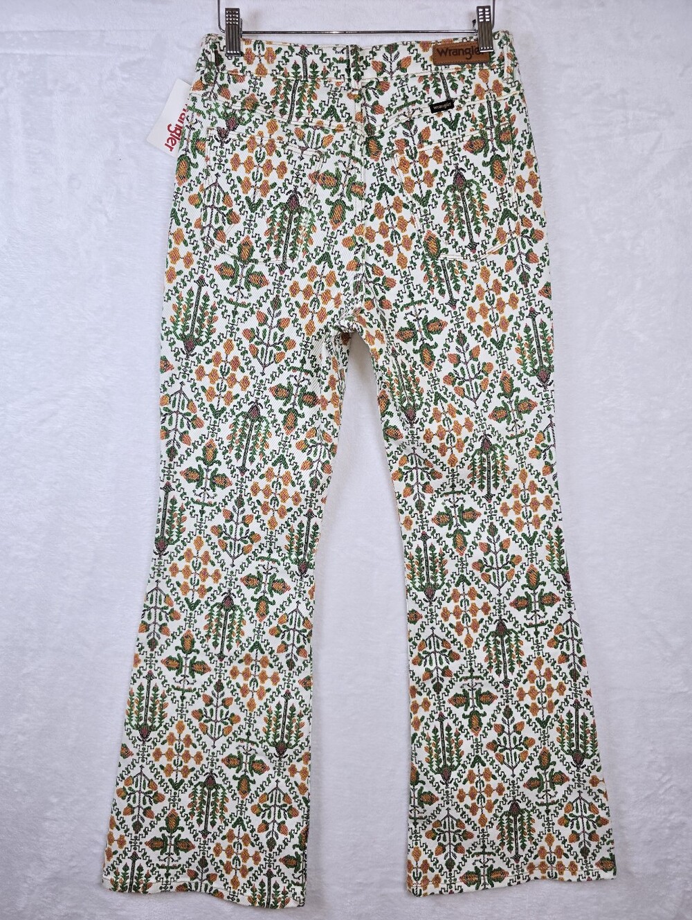 Wrangler High Rise Fierce Flare Jeans Vintage Garden 2x32 Boho Western 70s Retro - Picture 7 of 16